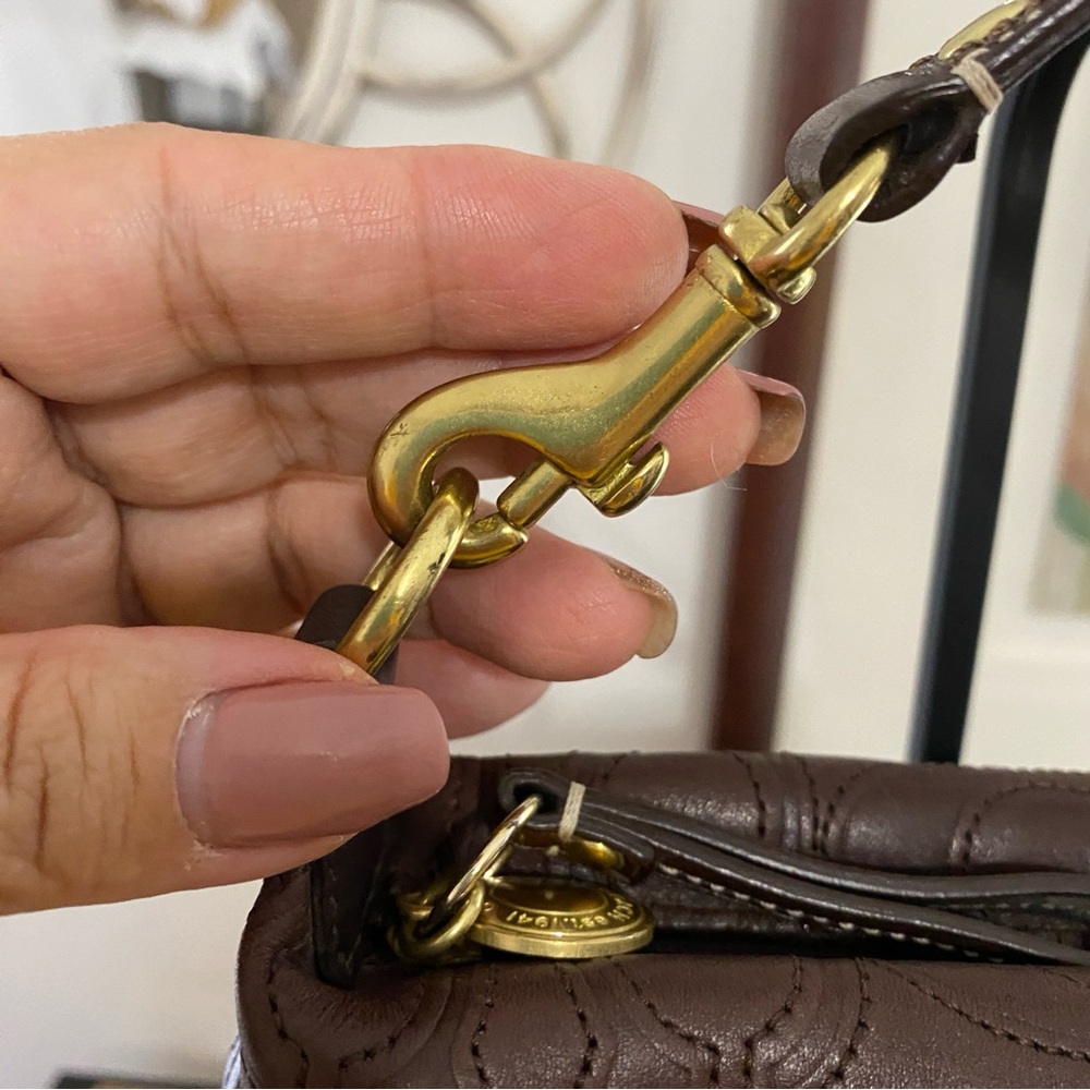Coach Embroidered Leather Handbag - Picture 5 of 13